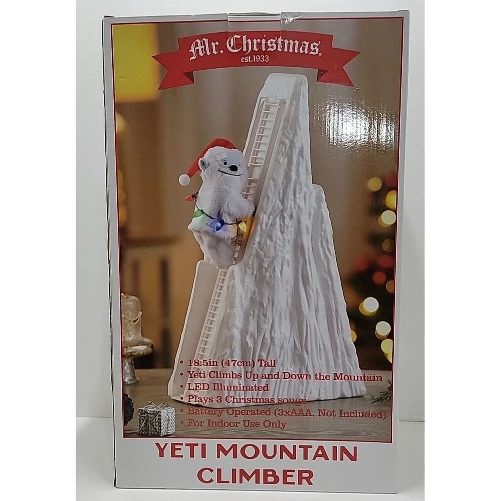 Mr ChristmasYeti Mountain Climber Musical Lighted Animated 18.5